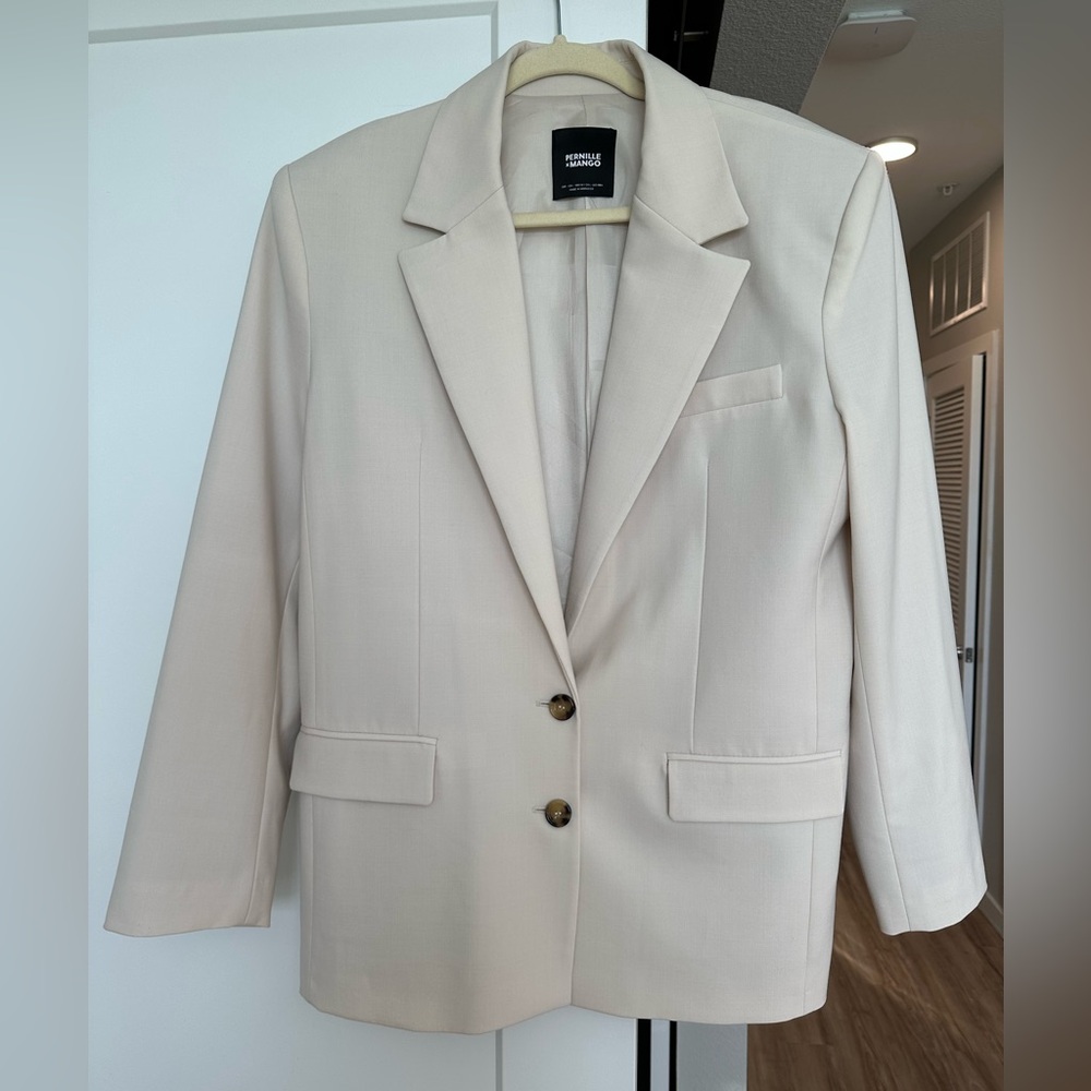 Mango x Pernille Women's Cream Blazer